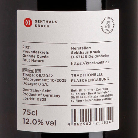 Krack Sekthaus Freundeskreis Grand Cuvée Brut Nature 2021 Back