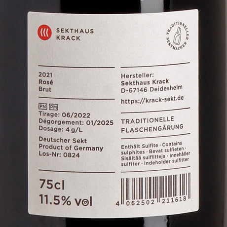 Krack Sekthaus Rosé Brut 2021 Back