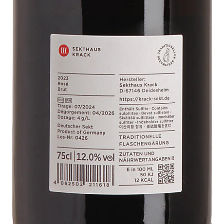 Krack Sekthaus Rosé Brut 2023 Back