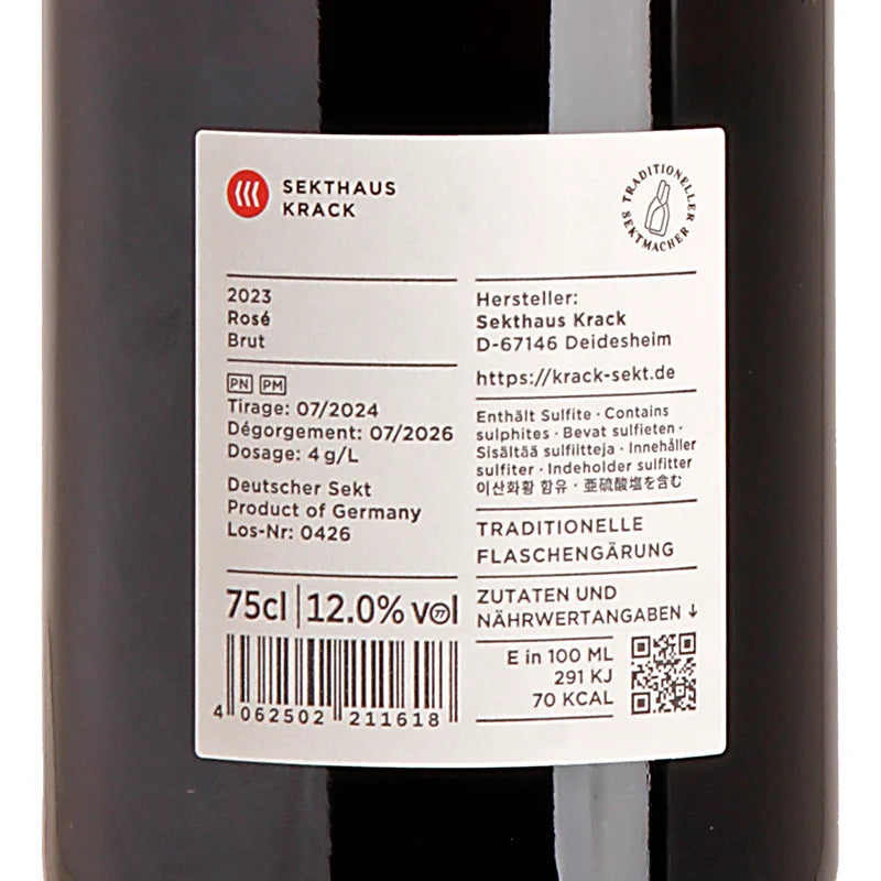 Krack Sekthaus Rosé Brut 2023 Back