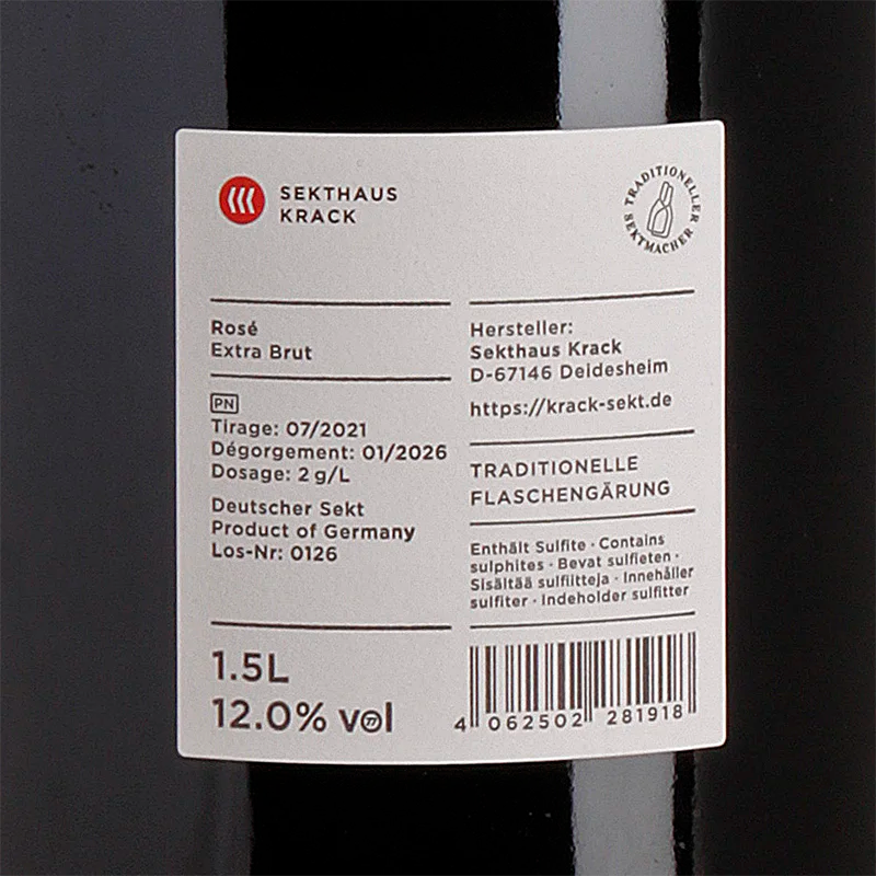 Krack Sekthaus Rosé Extra Brut 2020 MAGNUM Back