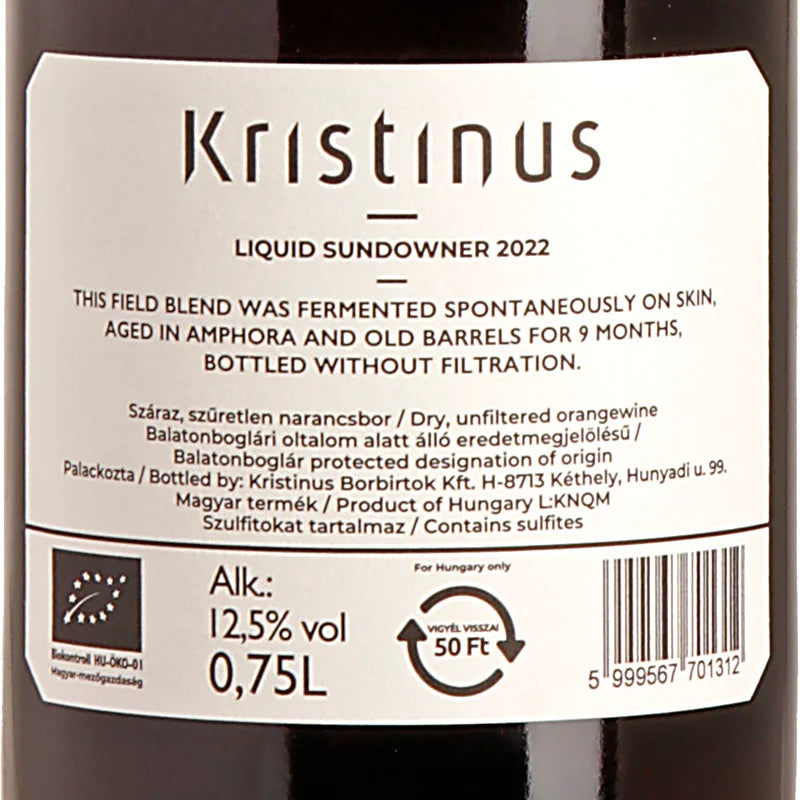 Kristinus Liquid Sundowner 2022 Back
