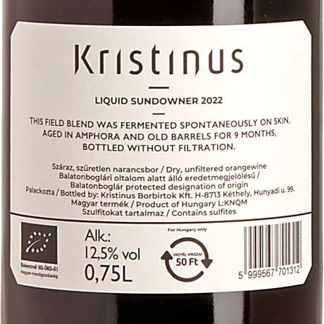 Kristinus Liquid Sundowner 2022 Back