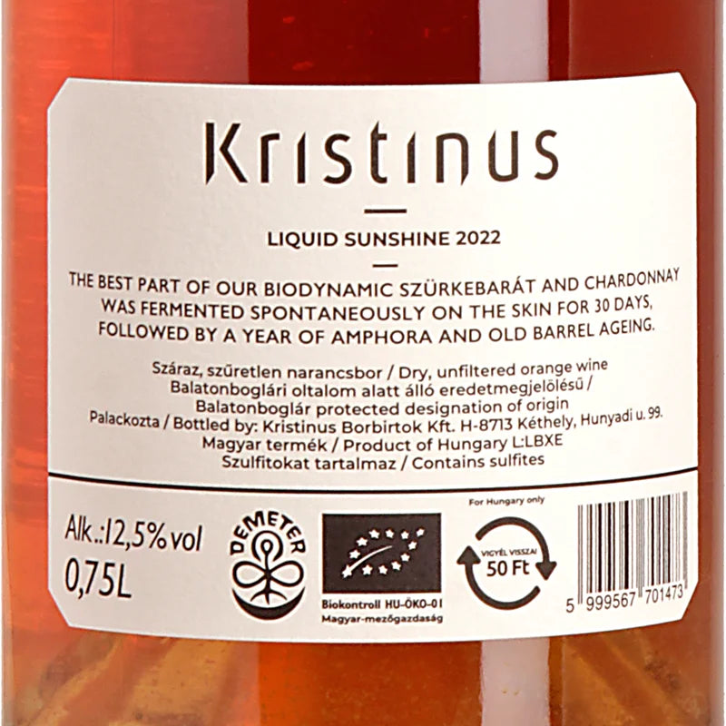 Kristinus Liquid Sunshine 2022 Back
