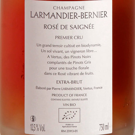 Larmandier-Bernier Rosé de Saignée Premier Cru Extra Brut Rück