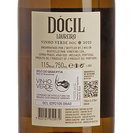 Niepoort Dócil Loureiro Vinho Verde DOC 2025 Back