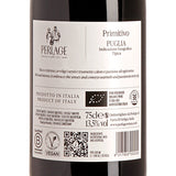 Perlage Primitivo Puglia IGT 2024 Back
