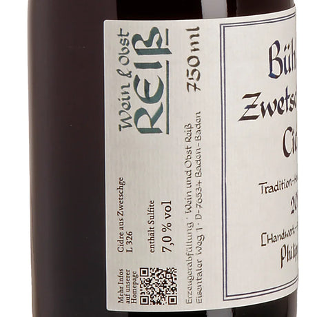 Philipp Reiß Bühler Frühzwetschge Cidre 2025 back