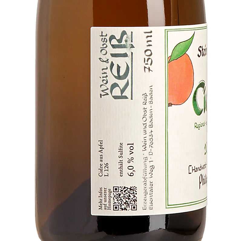 Philipp Reiß Steinbacher Apfel Cidre 2025 Back