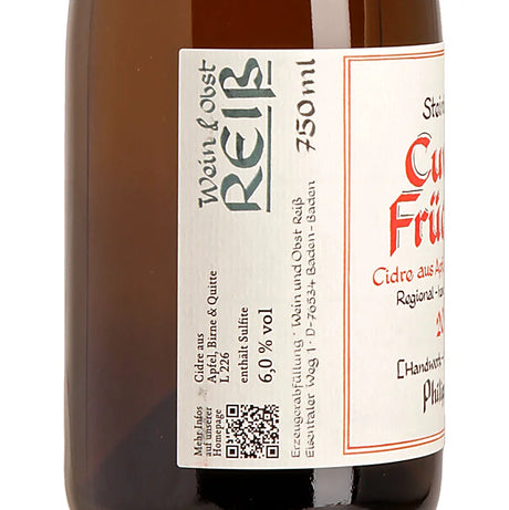 Philipp Reiß Steinbacher Cuvée der Früchte Cidre 2025 Back