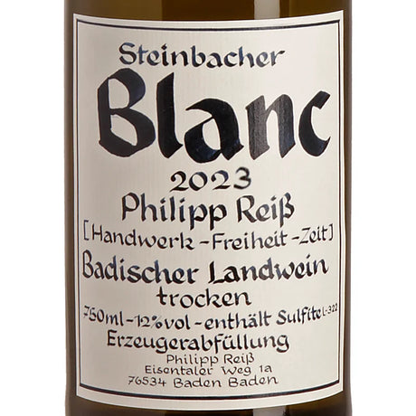 Philipp Reiß Steinbacher Blanc 2023 Label