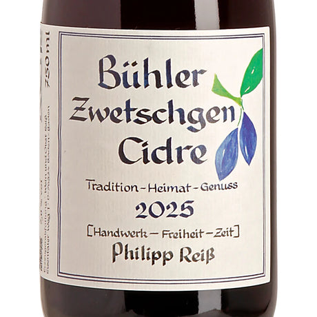 Philipp Reiß Bühler Frühzwetschge Cidre 2025 Label