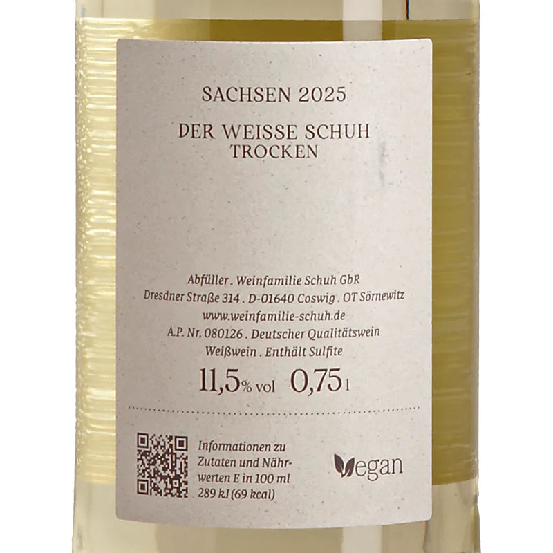 Weingut Schuh Der Weisse Schuh Sachsen trocken 2025 Back