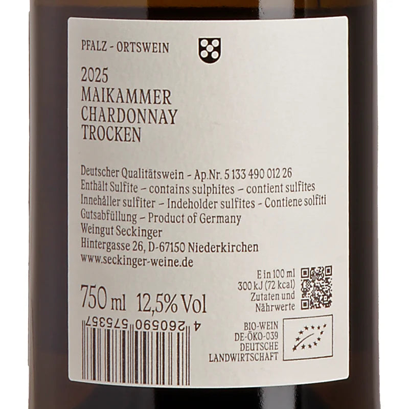 Seckinger Maikammer Chardonnay 2025 Back