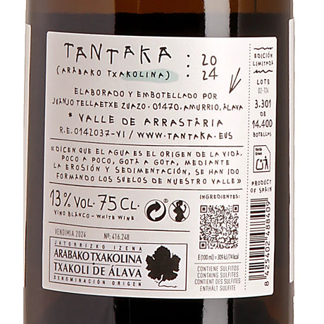 Tantaka Blanco Arabako Txakolina 2024 Back
