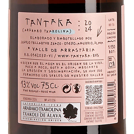 Tantaka Rosé D.O. Arabako Txakolina 2024 Back