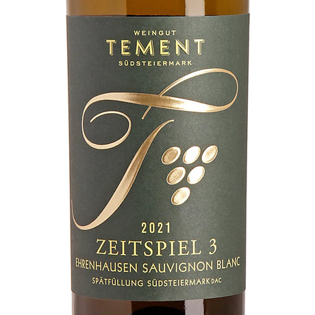 Tement Zeitspiel 3 Sauvignon Blanc Spätfüllung 2021 Label