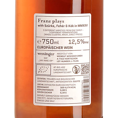 Weninger Pincészet Franz Plays with Szürke & Fehér & Kék MMXXV Back