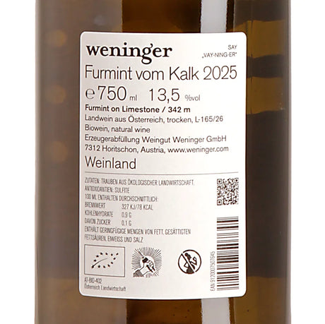 Weninger Furmint vom Kalk 2025 Back