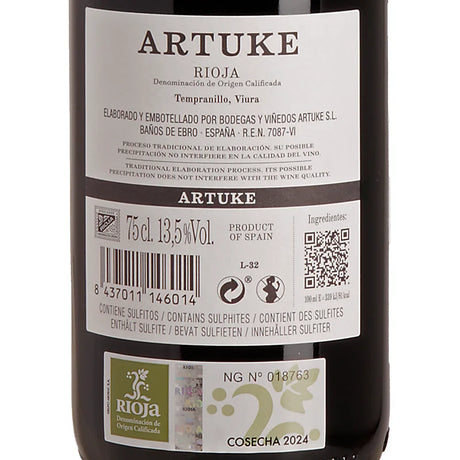 Artuke Artuke Rioja DOC 2024 back