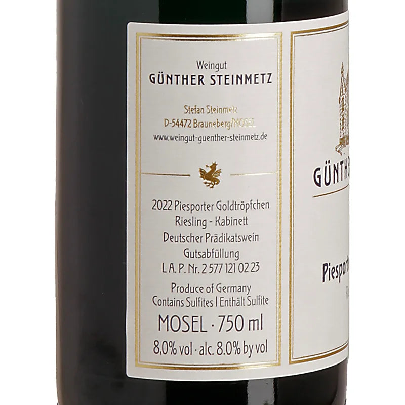Günther Steinmetz PIESPORTER GOLDTRÖPFCHEN Riesling Kabinett fruchtsüß 2022 back