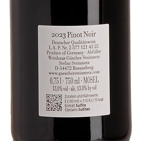 Günther Steinmetz Pinot Noir 2023 back